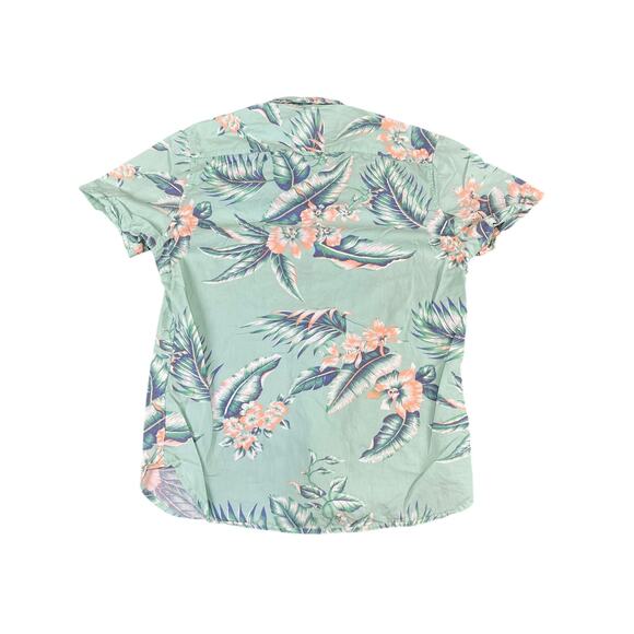 Men’s Denim & Flower Ricky Singh Medium Tropical Leaf Print Short-Sleeve Shirt - Picture 2 of 10